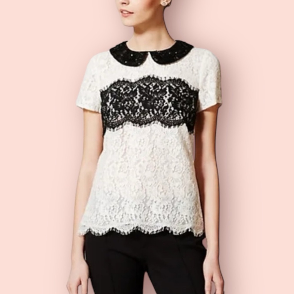PETER SOM x Made In Kind Sequin Lace Blouse